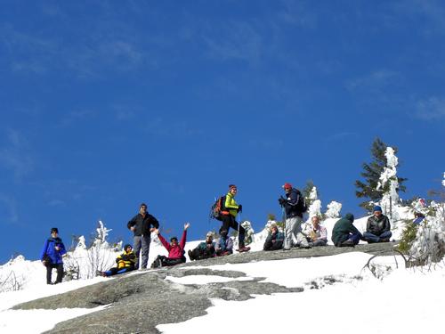 winter hikers near the summit of Mount Cardigan in New Hampshire