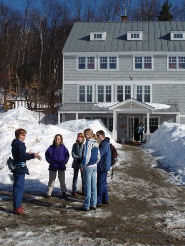 winter hikers at Cardigan Lodge in New Hampshire