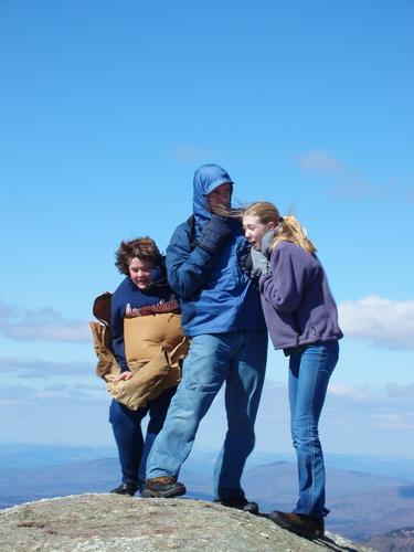 windy day on Mount Cardigan in New Hampshire