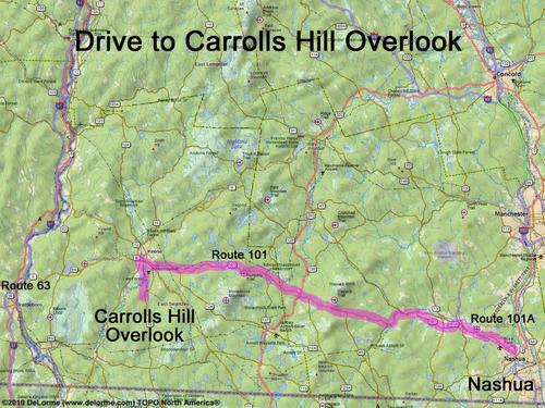 Carrolls Hill Overlook drive route