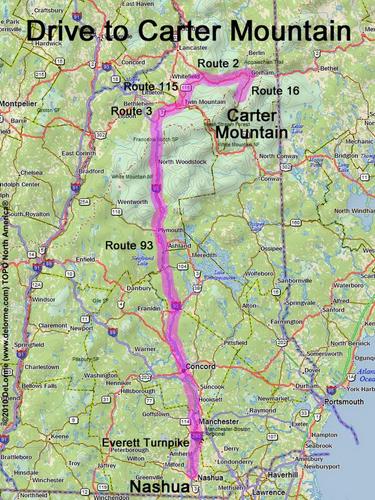 Carter Mountain drive route