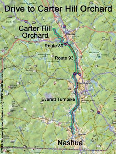 Carter Hill Orchard drive route