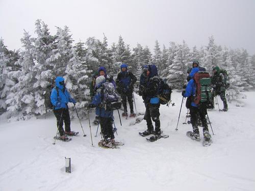 winter hikers on Carter Dome Mountain in New Hampshire