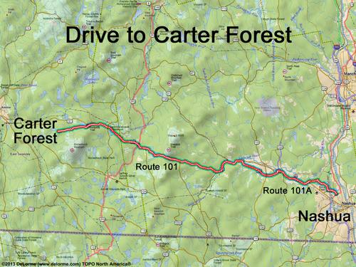 Carter Forest drive route