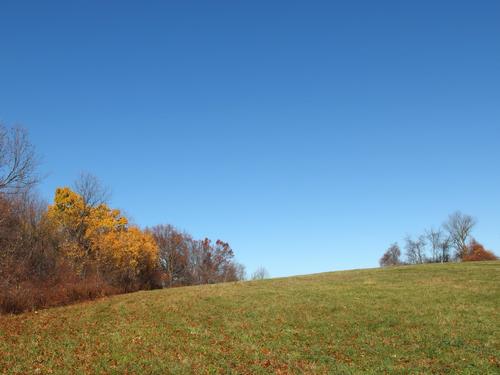 open field at the summit of Carter Hill at North Andover in Massachusetts