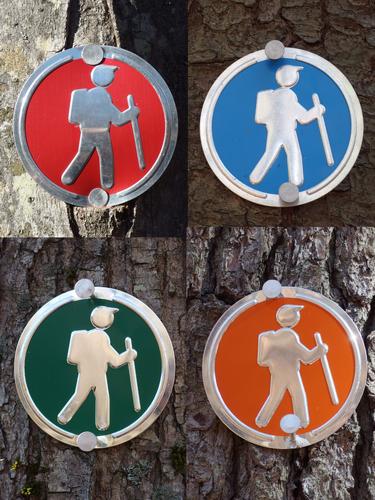 colorful trail markers on Carter Hill at North Andover in Massachusetts