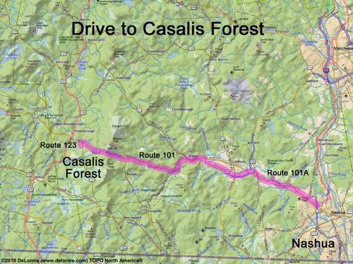 Casalis Forest drive route