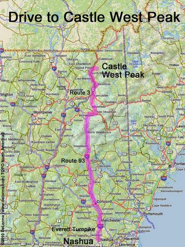 Castle West Peak drive route
