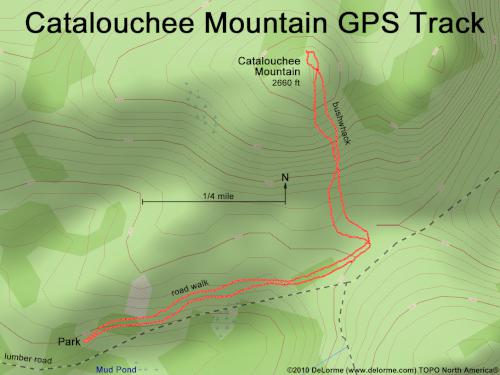GPS track to Catalouchee Mountain in westerb New Hampshire