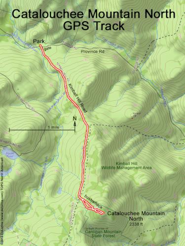 GPS track in May at Catalouchee Mountain North in New Hampshire