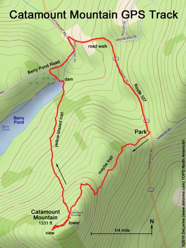 GPS track to Catamount Mountain in New Hampshire