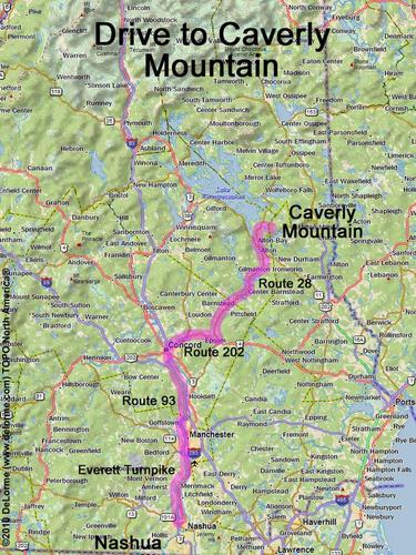 Caverly Mountain drive route