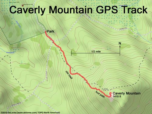GPS track to Caverly Mountain in New Hampshire