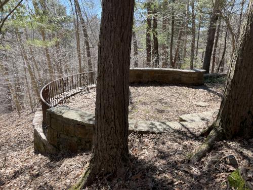 foundation of Higginson Mansion in March at Cedar Pond Wildlife Sanctuary in northeast MA