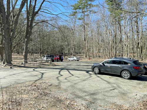 parking in March at Cedar Pond Wildlife Sanctuary in northeast MA