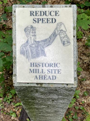 marker in August at Mass Central Rail Trail at Holden in eastern Massachusetts