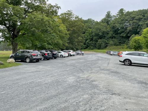 parking in August at Mass Central Rail Trail at Holden in eastern Massachusetts