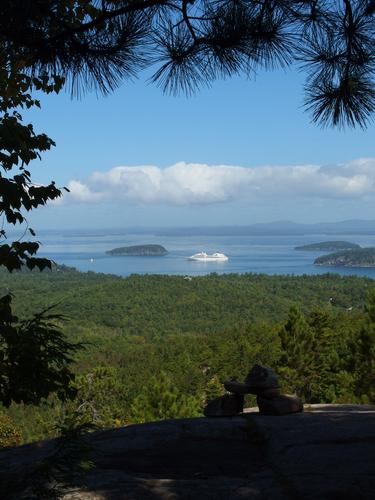 view toward Bar Harbor from the Champlain North Ridge Trail in Maine