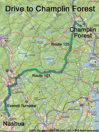 Champlin Forest drive route