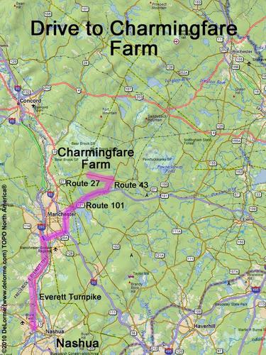 Charmingfare Farm drive route