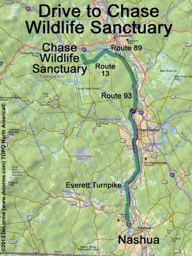 Chase Wildlife Sanctuary drive route