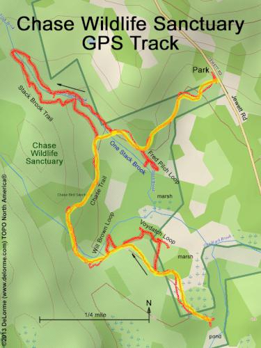 GPS track at Chase Wildlife Sanctuary near Hopkinton in southern New Hampshire