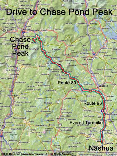 Chase Pond Peak drive route