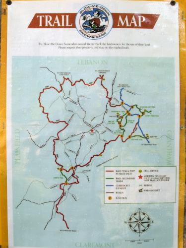 snowmobile map near Chase Pond Peak in southwest New Hampshire