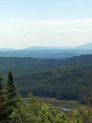 view in August into southern Vermont from Chase Pond Peak in western New Hampshire