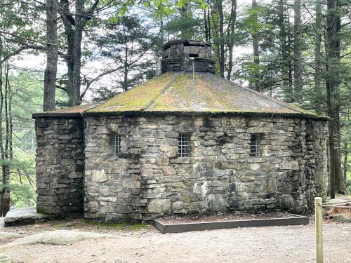 stone building in June at Purgatory Chasm in southern Massachusetts