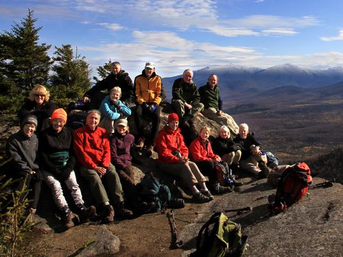 hikers at the Owls Head lookout on Cherry Mountain in New Hampshire
