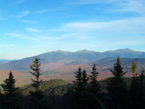 late-afternoon view of the Presidential Mountains from Mount Martha in New Hampshire