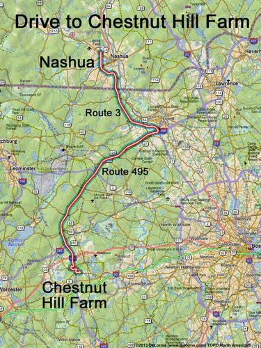 Chestnut Hill Farm drive route