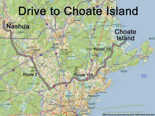 Choate Island drive route