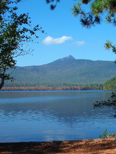 view from Chocorua Lake of Mount Chocorua in New Hampshire