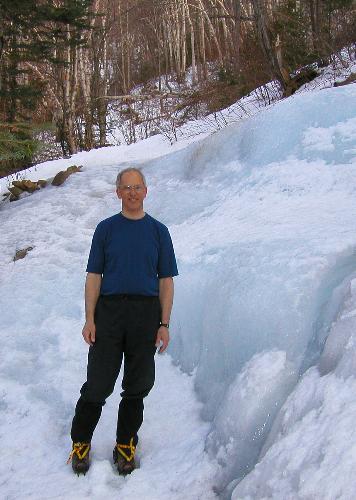 big-time ice on Champney Falls Trail on the way to Mount Chocorua in New Hampshire