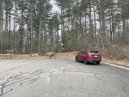 parking in March at Harold B. Clark Town Forest in eastern Massachusetts
