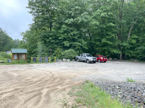 parking in June at Clyde Pond Trails near Windham in southern NH