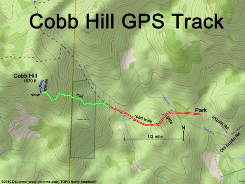 GPS track to Cobb Hill in New Hampshire