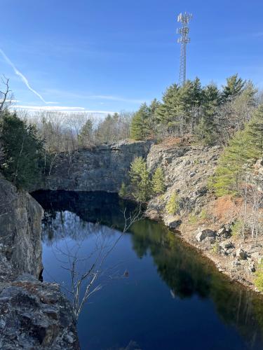 old quarry in December on the shoulder of Cobb Hill in New Hampshire