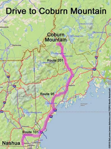 Coburn Mountain drive route