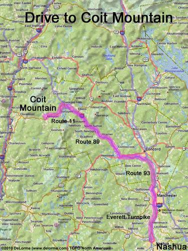 Coit Mountain drive route