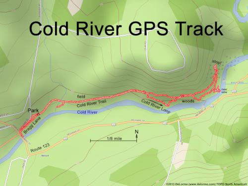 GPS track in August at Cold River in southwestern NH