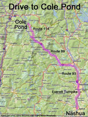 Cole Pond drive route