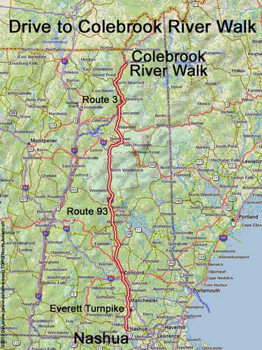 Colebrook River Walk drive route