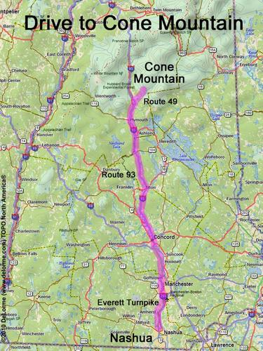 Cone Mountain drive route
