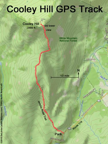 GPS Track to Cooley Hill in western New Hampshire