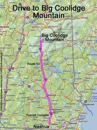 Big Coolidge Mountain drive route