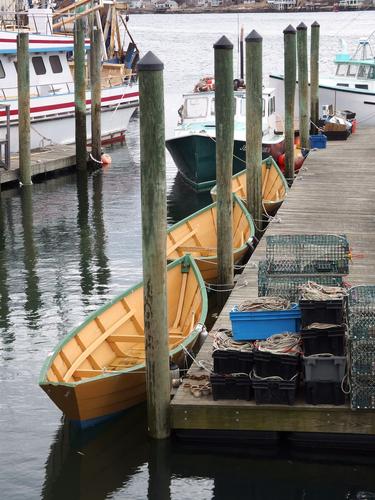 dock scene in March at Gloucester harbor near Coolidge Reservation in northeastern Massachusetts