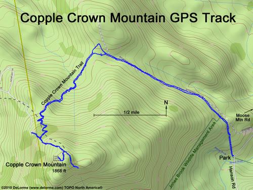 GPS track to Copple Crown Mountain in New Hampshire